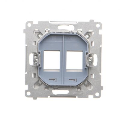 Simon 55 Pokrywa gniazd teleinformatycznych na Keystone płaska podwójna Aluminium mat TKP2.01/143 KONTAKT (TKP2.01/143)