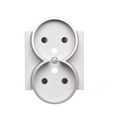Simon 55 Pokrywa gniazda wtyczkowego podwójnego do: SGZ2CM Aluminium mat TGZ2MZP/143 KONTAKT (TGZ2MZP/143)