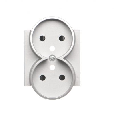 Simon 55 Pokrywa gniazda wtyczkowego podwójnego do: SGZ2CM Aluminium mat TGZ2MZP/143 KONTAKT (TGZ2MZP/143)