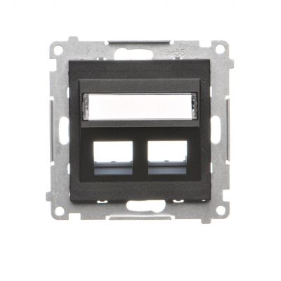 Simon 55 Gniazdo wtyczkowe z zintegrowaną ładowarką 2xUSBA Czarny mat TGZ1USB2AA.01/149 TKP2S.01/149 KONTAKT (TKP2S.01/149)