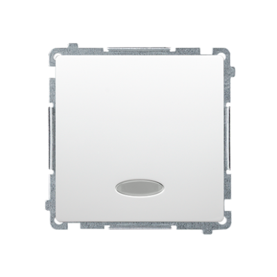 Simon Basic Łącznik pojedynczy jednobiegunowy z podświetleniem LED szybkozłączka biały BMW1L.01/11 KONTAKT (BMW1L.01/11)