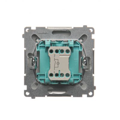 Simon Basic Łącznik pojedynczy jednobiegunowy z podświetleniem LED szybkozłączka stal inox BMW1L.01/21 KONTAKT (BMW1L.01/21)