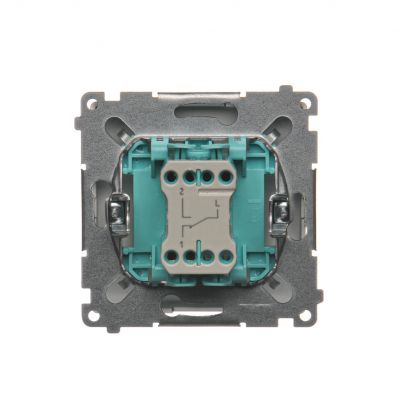 Simon Basic Łącznik schodowy 10A 250V szybkozłączka stal inox BMW6.01/21 KONTAKT (BMW6.01/21)