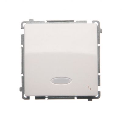 Simon Basic Łącznik schodowy z podświetleniem LED 10A 250V szybkozłączka biały BMW6L.01/11 KONTAKT (BMW6L.01/11)