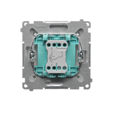 Simon Basic Łącznik schodowy z podświetleniem LED 10A 250V szybkozłączka satynowy BMW6L.01/29 KONTAKT (BMW6L.01/29)