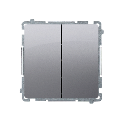 Simon Basic Łącznik schodowy podwójny 10A 250V zaciski śrubowe stal inox BMW6/2.01/21 KONTAKT (BMW6/2.01/21)