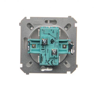 Simon Basic Łącznik schodowy podwójny 10A 250V zaciski śrubowe stal inox BMW6/2.01/21 KONTAKT (BMW6/2.01/21)