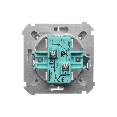 Simon Basic Łącznik schodowy podwójny 10A 250V zaciski śrubowe satynowy BMW6/2.01/29 KONTAKT (BMW6/2.01/29)