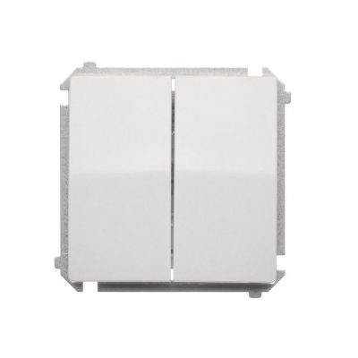 Simon Basic Łącznik schodowy podwójny z podświetleniem LED 10A 250V zaciski śrubowe biały BMW6/2L.01/11 KONTAKT (BMW6/2L.01/11)
