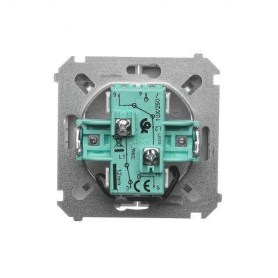 Simon Basic Łącznik schodowy podwójny z podświetleniem LED 10A 250V zaciski śrubowe satynowy BMW6/2L.01/29 KONTAKT (BMW6/2L.01/29)