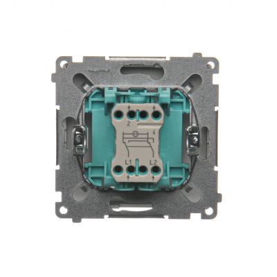 Simon Basic Łącznik krzyżowy z podświetleniem LED 10A 250V szybkozłączka stal inox BMW7L.01/21 KONTAKT (BMW7L.01/21)