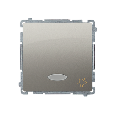 Simon Basic Przycisk dzwonek z podświetleniem LED 10A 250V szybkozłączka satynowy BMD1L.01/29 KONTAKT (BMD1L.01/29)