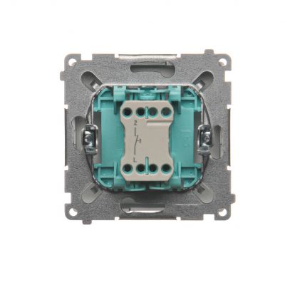 Simon Basic Przycisk światło 10A 250V szybkozłączka stal inox BMS1.01/21 KONTAKT (BMS1.01/21)