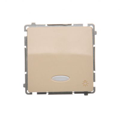 Simon Basic Przycisk światło z podświetleniem LED 10A 250V szybkozłączka beż BMS1L.01/12 KONTAKT (BMS1L.01/12)