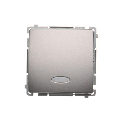 Simon Basic Przycisk światło z podświetleniem LED 10A 250V szybkozłączka stal inox BMS1L.01/21 KONTAKT (BMS1L.01/21)