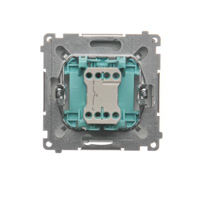 Simon Basic Przycisk pojedynczy zwierny bez piktogramu 10A 250V szybkozłączka stal inox BMP1.01/21 KONTAKT (BMP1.01/21)