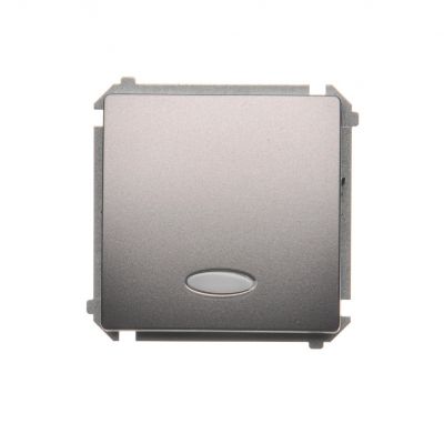 Simon Basic Przycisk pojedynczy zwierny bez piktogramu z podświetleniem LED 10A 250V szybkozłączka stal inox BMP1L.01/21 KONTAKT (BMP1L.01/21)