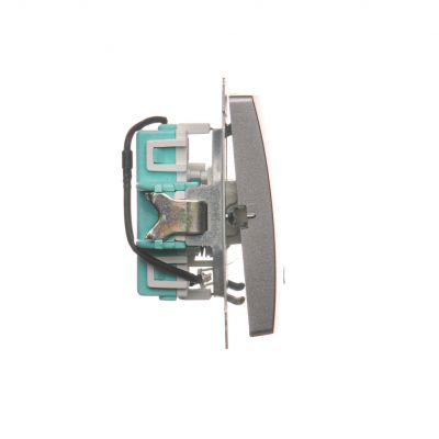 Simon Basic Przycisk pojedynczy zwierny bez piktogramu z podświetleniem LED 10A 250V szybkozłączka stal inox BMP1L.01/21 KONTAKT (BMP1L.01/21)