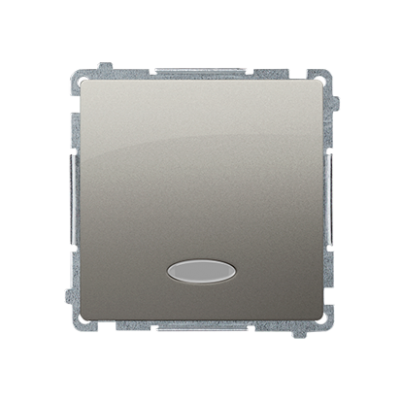 Simon Basic Przycisk pojedynczy zwierny bez piktogramu z podświetleniem LED 10A 250V szybkozłączka satynowy BMP1L.01/29 KONTAKT (BMP1L.01/29)