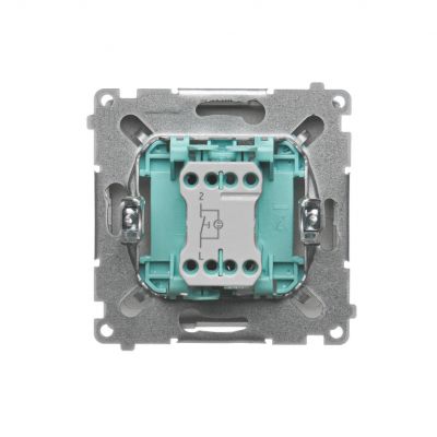 Simon Basic Przycisk pojedynczy zwierny bez piktogramu z podświetleniem LED 10A 250V szybkozłączka satynowy BMP1L.01/29 KONTAKT (BMP1L.01/29)