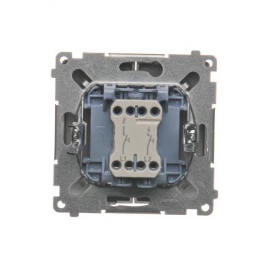 Simon Basic Przycisk podwójny zwierny dwuobwodowy: 2 wejścia 2 wyjścia 16A 250V szybkozłączka stal inox BMP2.01/21 KONTAKT (BMP2.01/21)