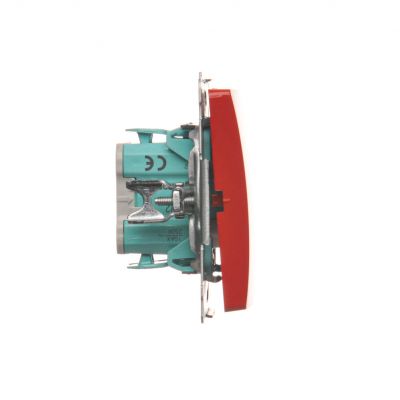 Simon Basic Łącznik dwubiegunowy 10A 250V szybkozłączka czerwony BMW2.01/22 KONTAKT (BMW2.01/22)