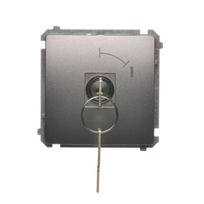 Simon Basic Łącznik chwilowy pojedynczy jednobiegunowy z kluczem 2 pozycyjny /0-I/ styk N/O Możliwość wyjęcia klucza tylko w pozycji 0 stal inox BMP1K.01/21 KONTAKT (BMP1K.01/21)