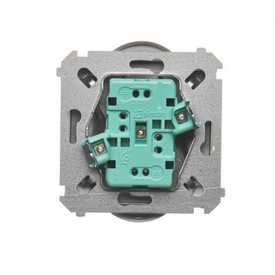 Simon Basic Gniazdo wtyczkowe podwójne z uziemieniem  Σ16A 250V zaciski śrubowe stal inox BMGZ2M.01/21 (BMGZ2M.01/21)