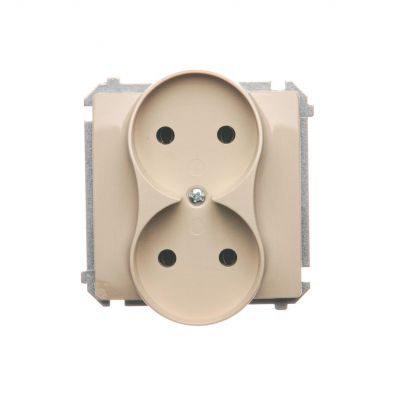 Simon Basic Gniazdo wtyczkowe podwójne bez uziemienia  Σ16A 250V zaciski śrubowe beż BMG2M.01/12 (BMG2M.01/12)