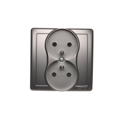 Simon Basic Gniazdo wtyczkowe z uziemieniem podwójne monoblok 16A 250V zaciski śrubowe stal inox *Kompletne - nie do ramek BMGZ2/21 KONTAKT (BMGZ2/21)