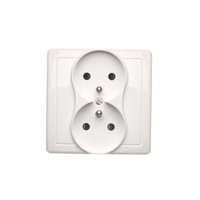 Simon Basic Gniazdo wtyczkowe z uziemieniem podwójne monoblok z przesłonami torów prądowych 16A 250V zaciski śrubowe biały *Kompletne - nie do ramek BMGZ2Z/11 BMGZ2z/11 KONTAKT (BMGZ2z/11)
