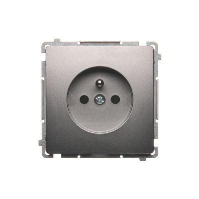 Simon Basic Gniazdo wtyczkowe z uziemieniem 16A 250V zaciski śrubowe stal inox BMGZ1.01/21 KONTAKT (BMGZ1.01/21)