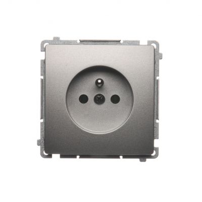 Simon Basic Gniazdo wtyczkowe z uziemieniem 16A 250V zaciski śrubowe satynowy BMGZ1.01/29 KONTAKT (BMGZ1.01/29)