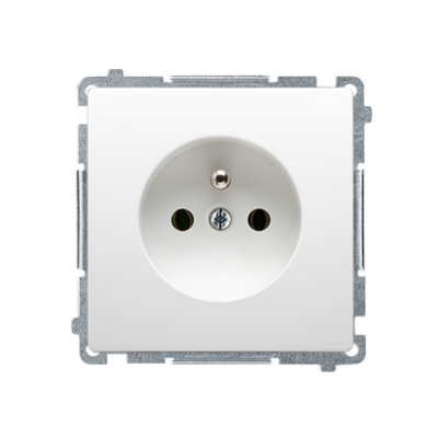Simon Basic Gniazdo wtyczkowe z uziemieniem z przesłonami torów prądowych 16A 250V zaciski śrubowe biały BMGZ1Z.01/11 BMGZ1z.01/11 KONTAKT (BMGZ1z.01/11)