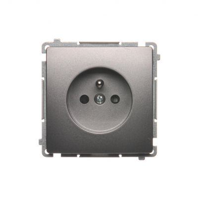 Simon Basic Gniazdo wtyczkowe z uziemieniem z przesłonami torów prądowych 16A 250V zaciski śrubowe stal inox BMGZ1Z.01/21 BMGZ1z.01/21 KONTAKT (BMGZ1z.01/21)
