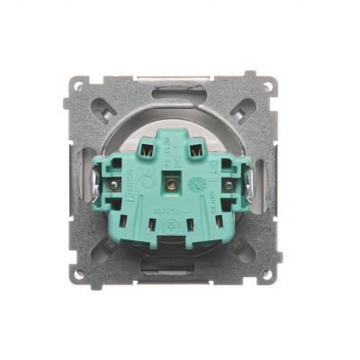 Simon Basic Gniazdo wtyczkowe z uziemieniem z przesłonami torów prądowych 16A 250V zaciski śrubowe stal inox BMGZ1Z.01/21 BMGZ1z.01/21 KONTAKT (BMGZ1z.01/21)