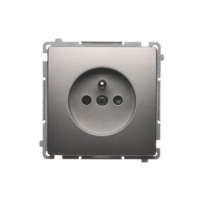 Simon Basic Gniazdo wtyczkowe z uziemieniem z przesłonami torów prądowych 16A 250V zaciski śrubowe satynowy BMGZ1Z.01/29 BMGZ1z.01/29 KONTAKT (BMGZ1z.01/29)