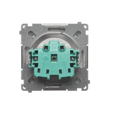 Simon Basic Gniazdo wtyczkowe z uziemieniem z przesłonami torów prądowych 16A 250V zaciski śrubowe satynowy BMGZ1Z.01/29 BMGZ1z.01/29 KONTAKT (BMGZ1z.01/29)