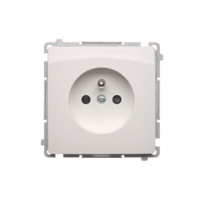 Simon Basic Gniazdo wtyczkowe pojedyncze z uziemieniem 16A 250V z przesłonami torów prądowych szybkozłączka biały BMGZ1CZ.01/11 BMGZ1cz.01/11 KONTAKT (BMGZ1cz.01/11)