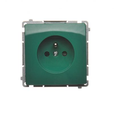 Simon Basic Gniazdo wtyczkowe z uziemieniem z przesłonami torów prądowych 16A 250V zaciski śrubowe zielone BMGZ1Z.01/33 BMGZ1z.01/33 KONTAKT (BMGZ1z.01/33)