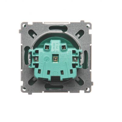 Simon Basic Gniazdo wtyczkowe z uziemieniem z przesłonami torów prądowych 16A 250V zaciski śrubowe zielone BMGZ1Z.01/33 BMGZ1z.01/33 KONTAKT (BMGZ1z.01/33)