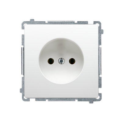 Simon Basic Gniazdo wtyczkowe bez uziemienia 16A 250V zaciski śrubowe biały BMG1.01/11 KONTAKT (BMG1.01/11)