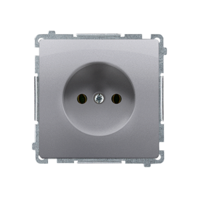 Simon Basic Gniazdo wtyczkowe bez uziemienia 16A 250V zaciski śrubowe stal inox BMG1.01/21 KONTAKT (BMG1.01/21)