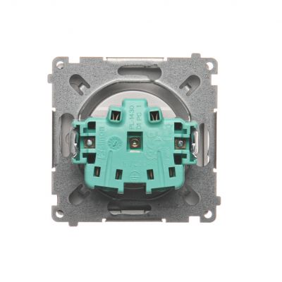 Simon Basic Gniazdo wtyczkowe bez uziemienia 16A 250V zaciski śrubowe stal inox BMG1.01/21 KONTAKT (BMG1.01/21)