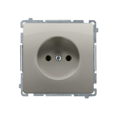 Simon Basic Gniazdo wtyczkowe bez uziemienia 16A 250V zaciski śrubowe satynowy BMG1.01/29 KONTAKT (BMG1.01/29)