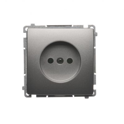 Simon Basic Gniazdo wtyczkowe bez uziemienia 16A 250V zaciski śrubowe satynowy BMG1.01/29 KONTAKT (BMG1.01/29)