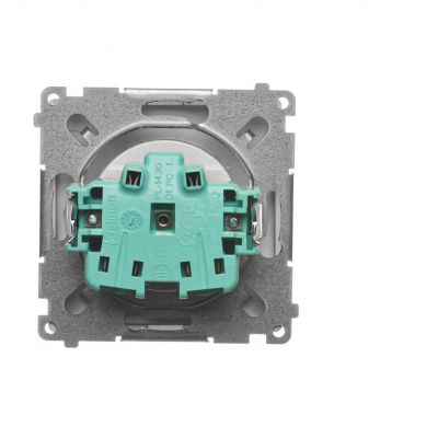 Simon Basic Gniazdo wtyczkowe bez uziemienia 16A 250V zaciski śrubowe satynowy BMG1.01/29 KONTAKT (BMG1.01/29)