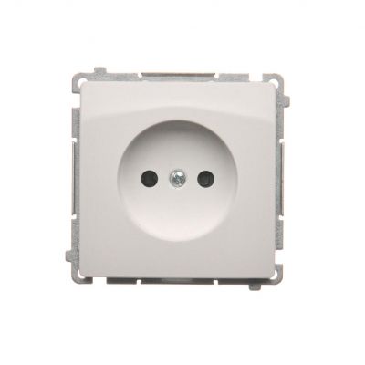 Simon Basic Gniazdo wtyczkowe bez uziemienia z przesłonami torów prądowych 16A 250V zaciski śrubowe biały BMG1Z.01/11 BMG1z.01/11 KONTAKT (BMG1z.01/11)