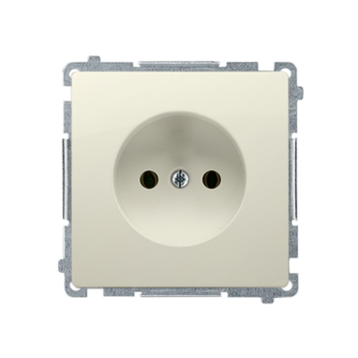Simon Basic Gniazdo wtyczkowe bez uziemienia z przesłonami torów prądowych 16A 250V zaciski śrubowe beż BMG1Z.01/12 BMG1z.01/12 KONTAKT (BMG1z.01/12)