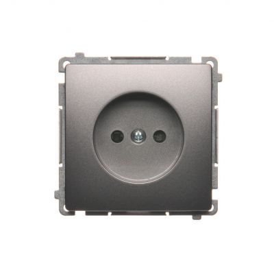 Simon Basic Gniazdo wtyczkowe bez uziemienia z przesłonami torów prądowych 16A 250V zaciski śrubowe stal inox BMG1Z.01/21 BMG1z.01/21 KONTAKT (BMG1z.01/21)